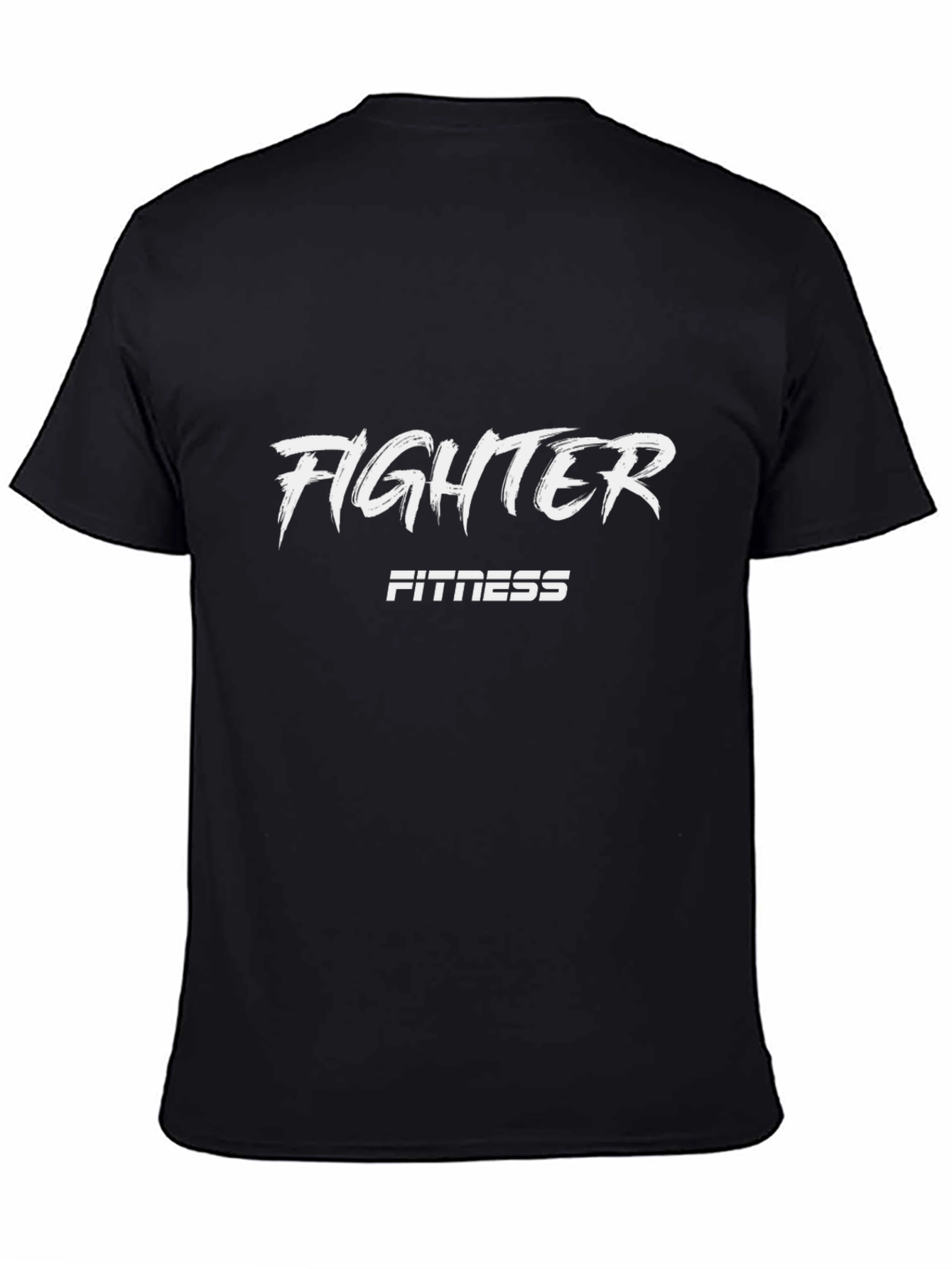 Fighter Fitness Graphic T-Shirt - Black Cotton Tee