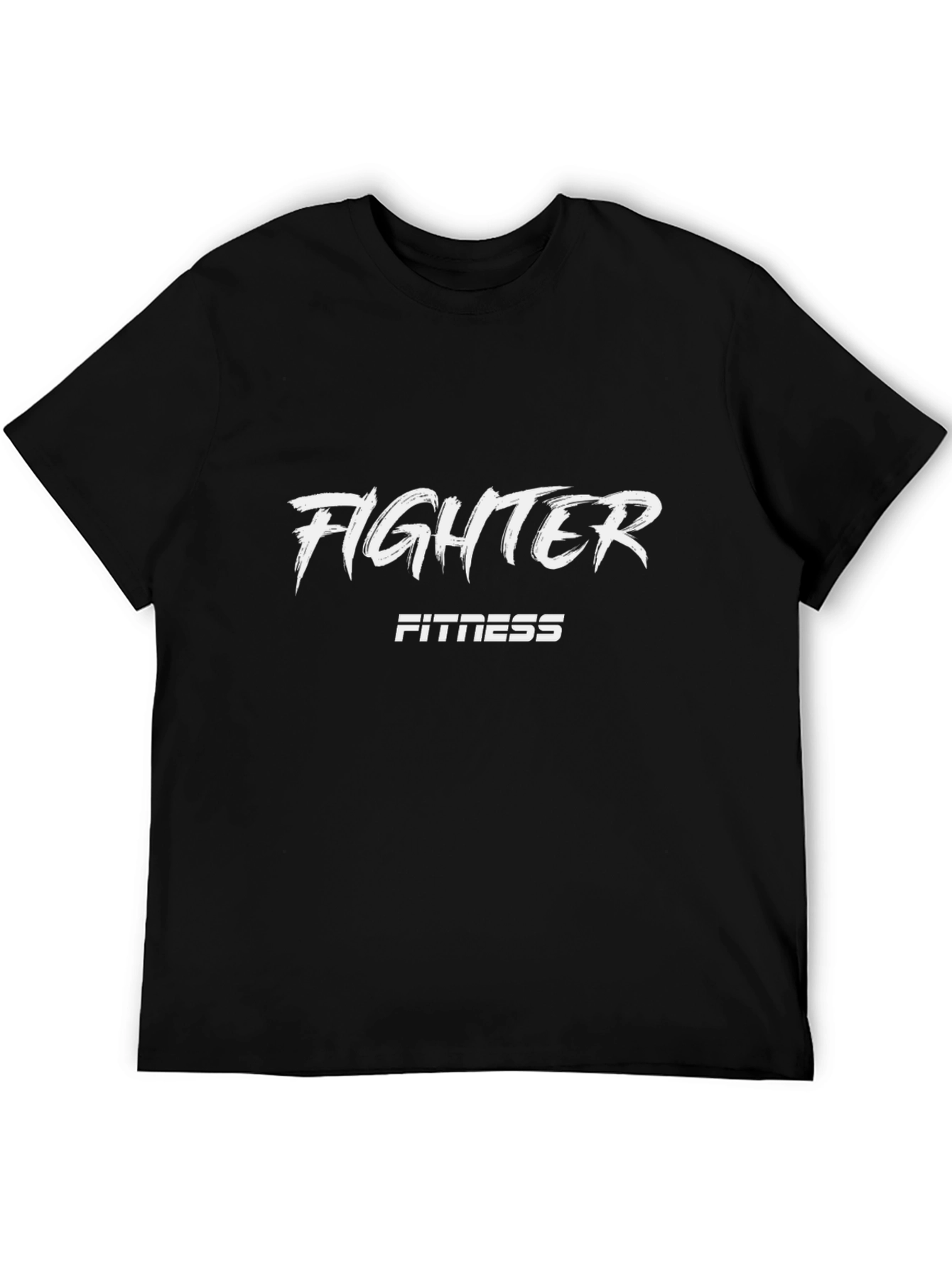 Fighter Fitness Graphic T-Shirt - Black Cotton Tee