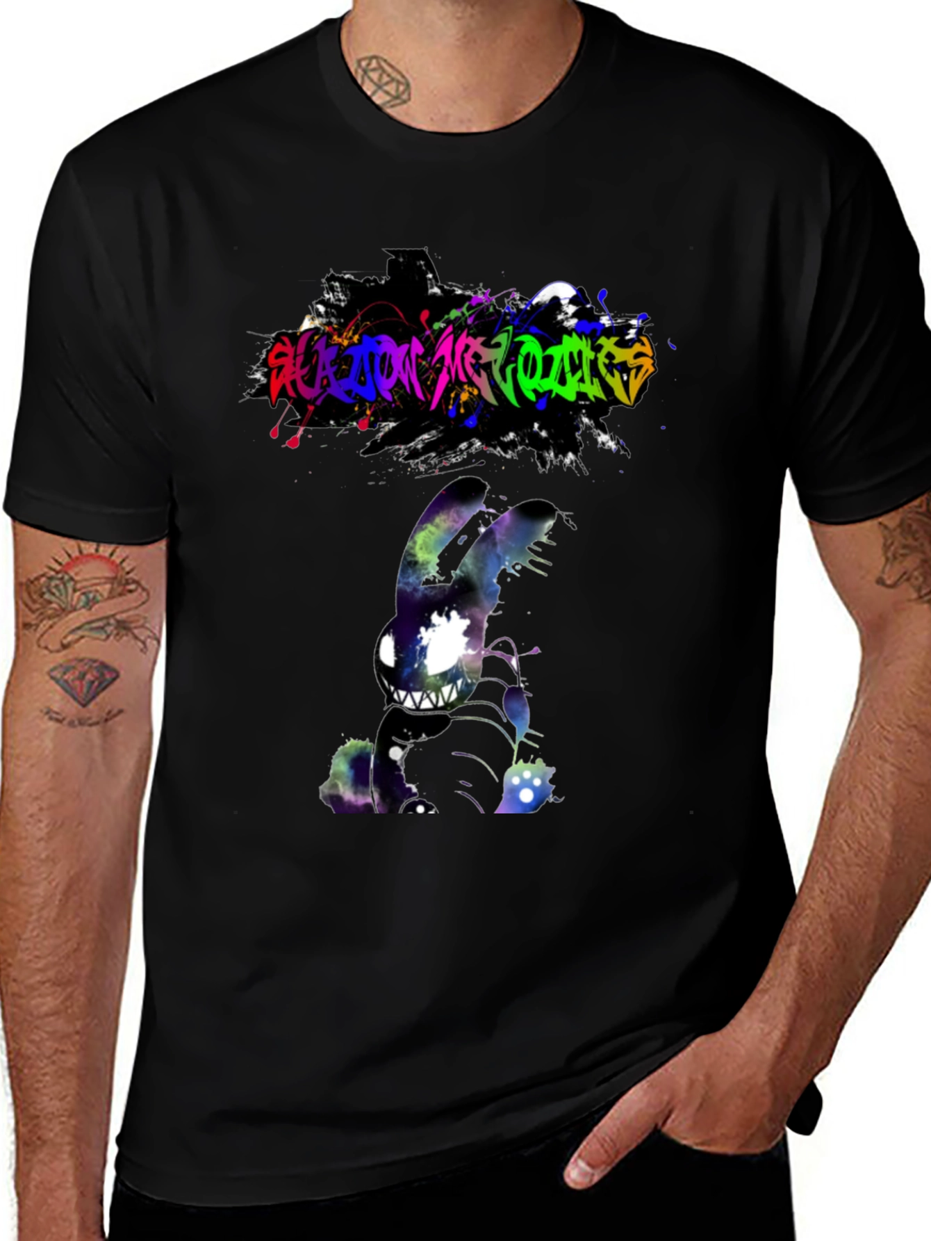 Cosmic Nightmare Bunny Graphic Tee - Unique Design