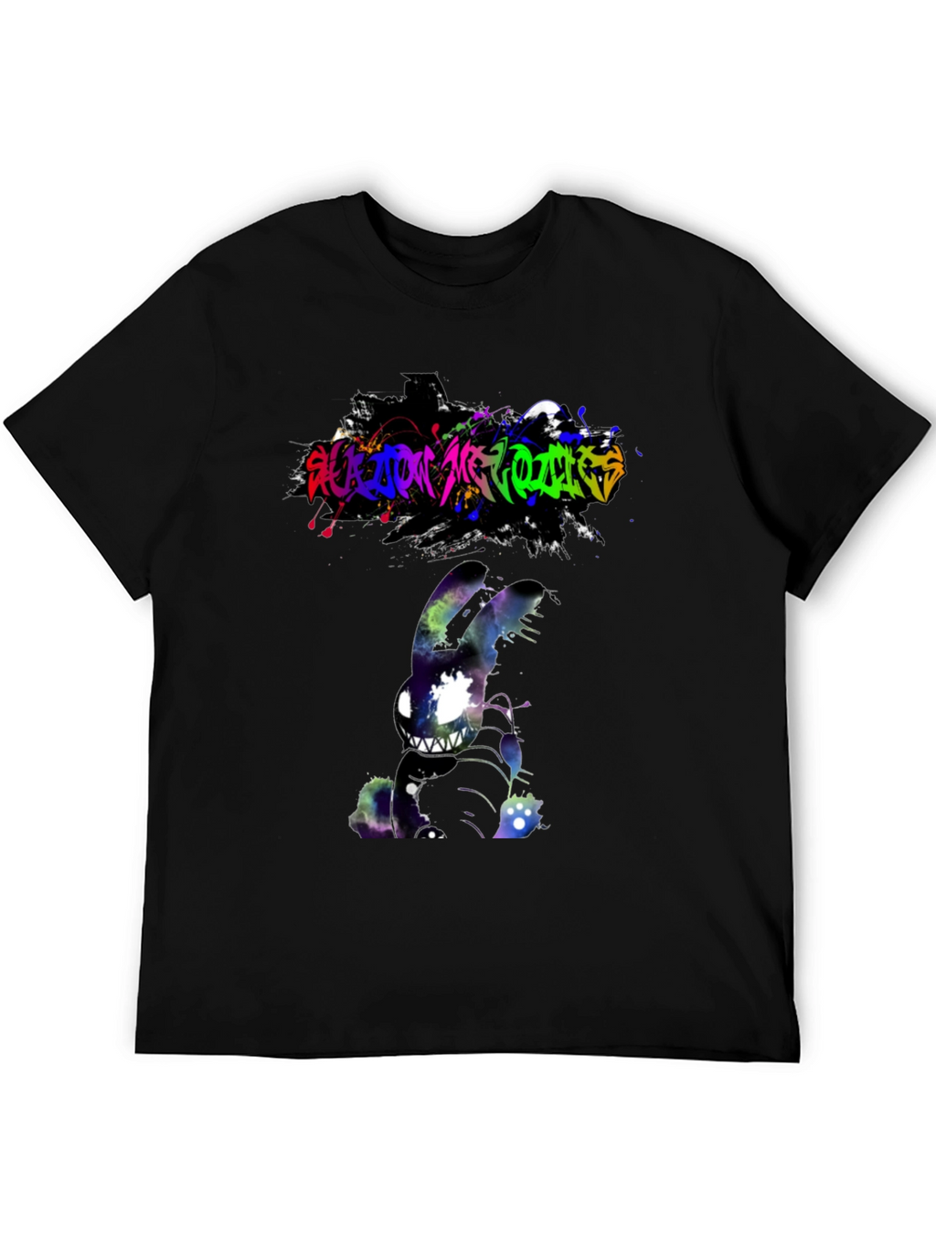 Cosmic Nightmare Bunny Graphic Tee - Unique Design
