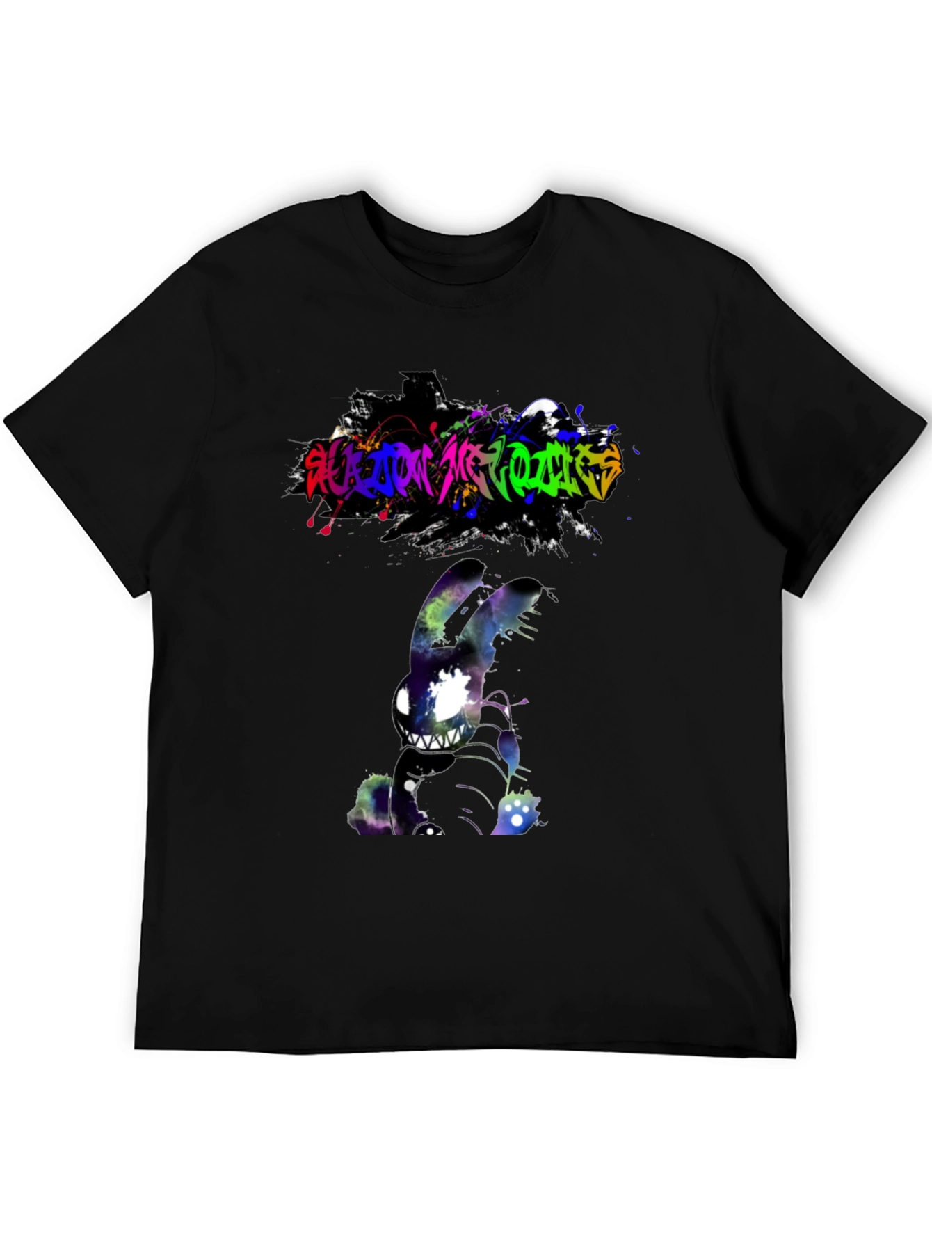 Cosmic Nightmare Bunny Graphic Tee - Unique Design