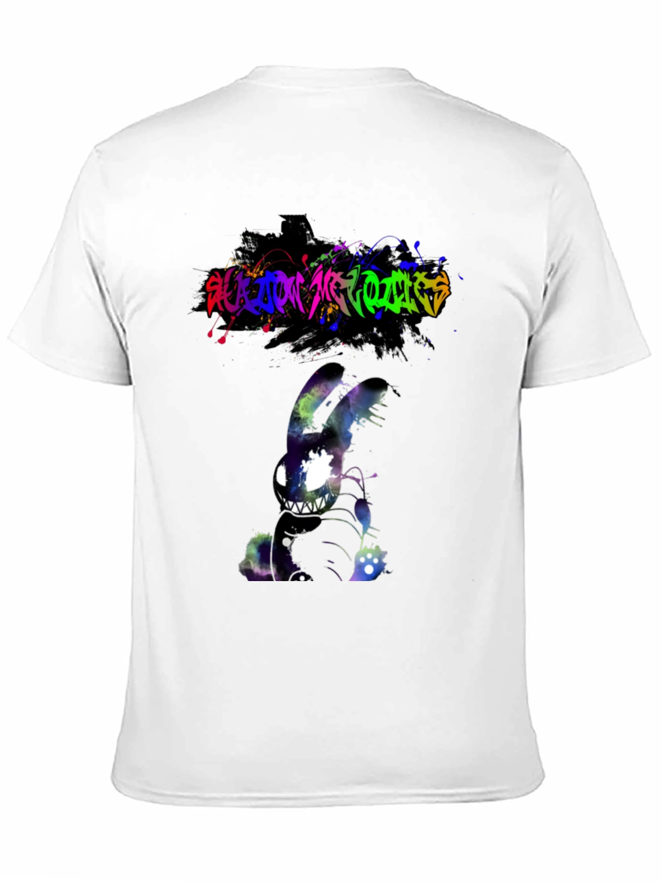 Cosmic Nightmare Bunny Graphic Tee - Unique Design