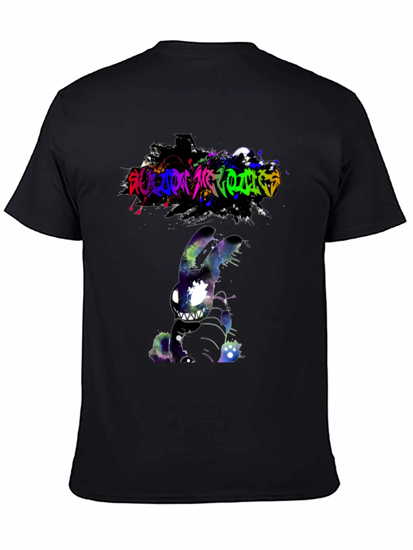 Cosmic Nightmare Bunny Graphic Tee - Unique Design