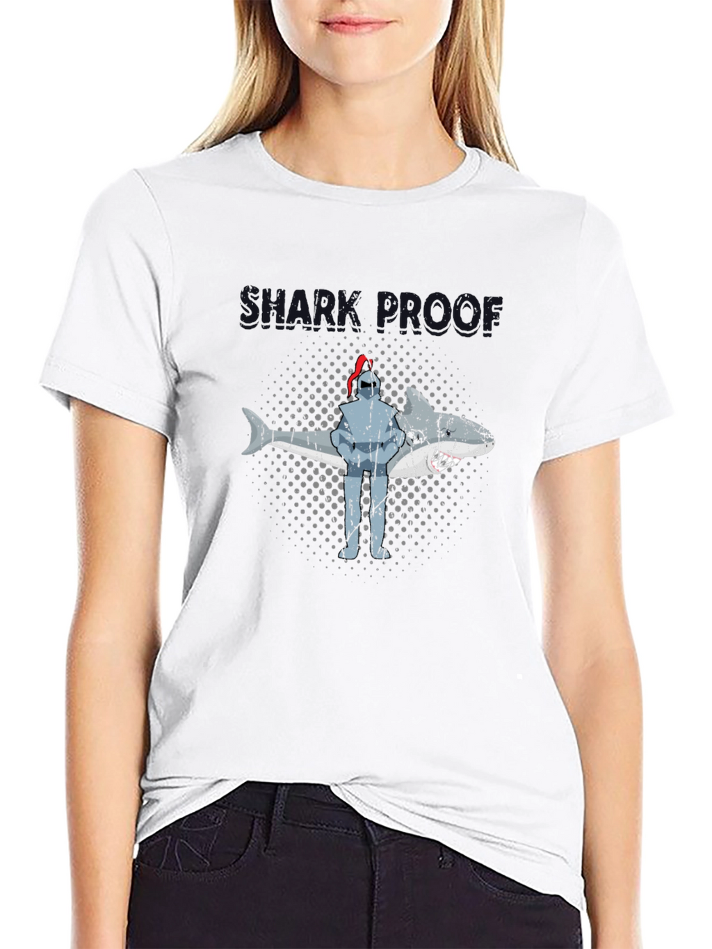 Shark Proof Knight Funny Graphic T-Shirt