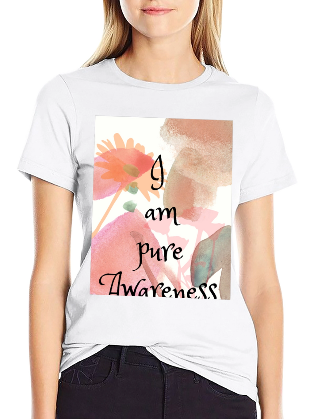 Pure Awareness Graphic Tee - Black Cotton Comfort
