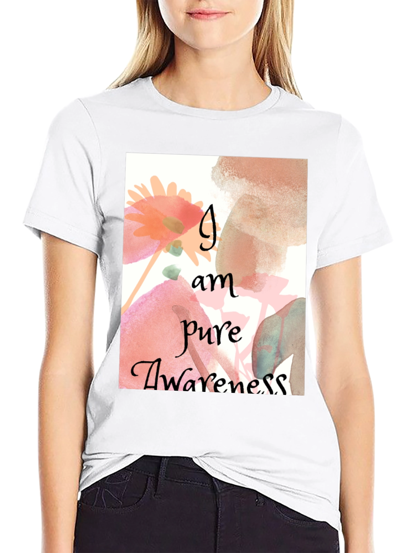 Pure Awareness Graphic Tee - Black Cotton Comfort