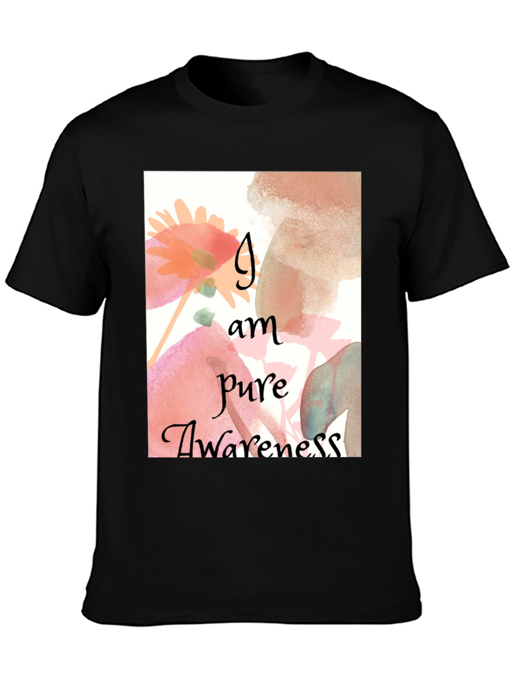 Pure Awareness Graphic Tee - Black Cotton Comfort