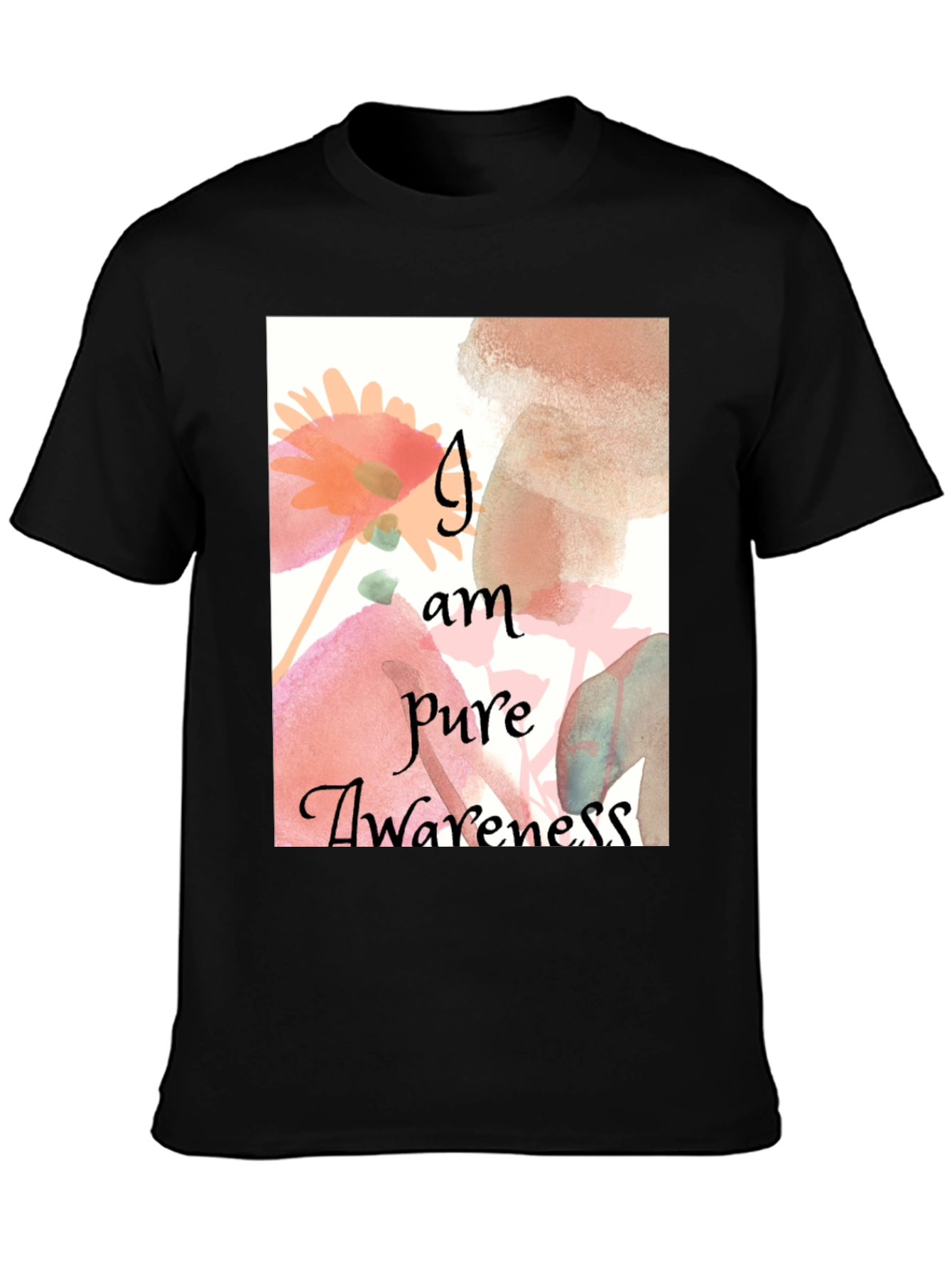 Pure Awareness Graphic Tee - Black Cotton Comfort