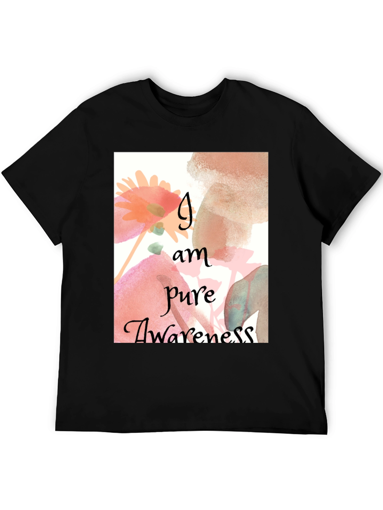 Pure Awareness Graphic Tee - Black Cotton Comfort