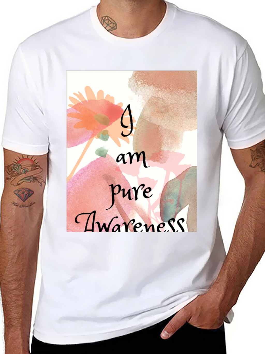 Pure Awareness Graphic Tee - Black Cotton Comfort