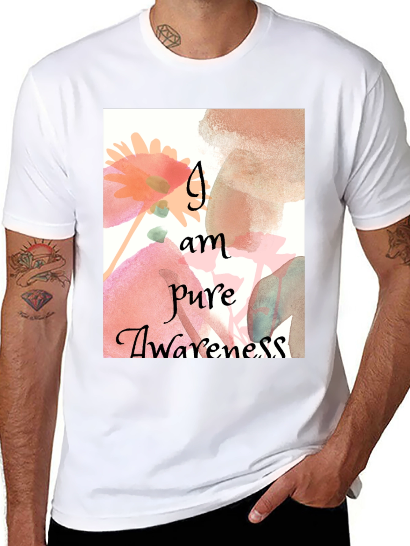 Pure Awareness Graphic Tee - Black Cotton Comfort