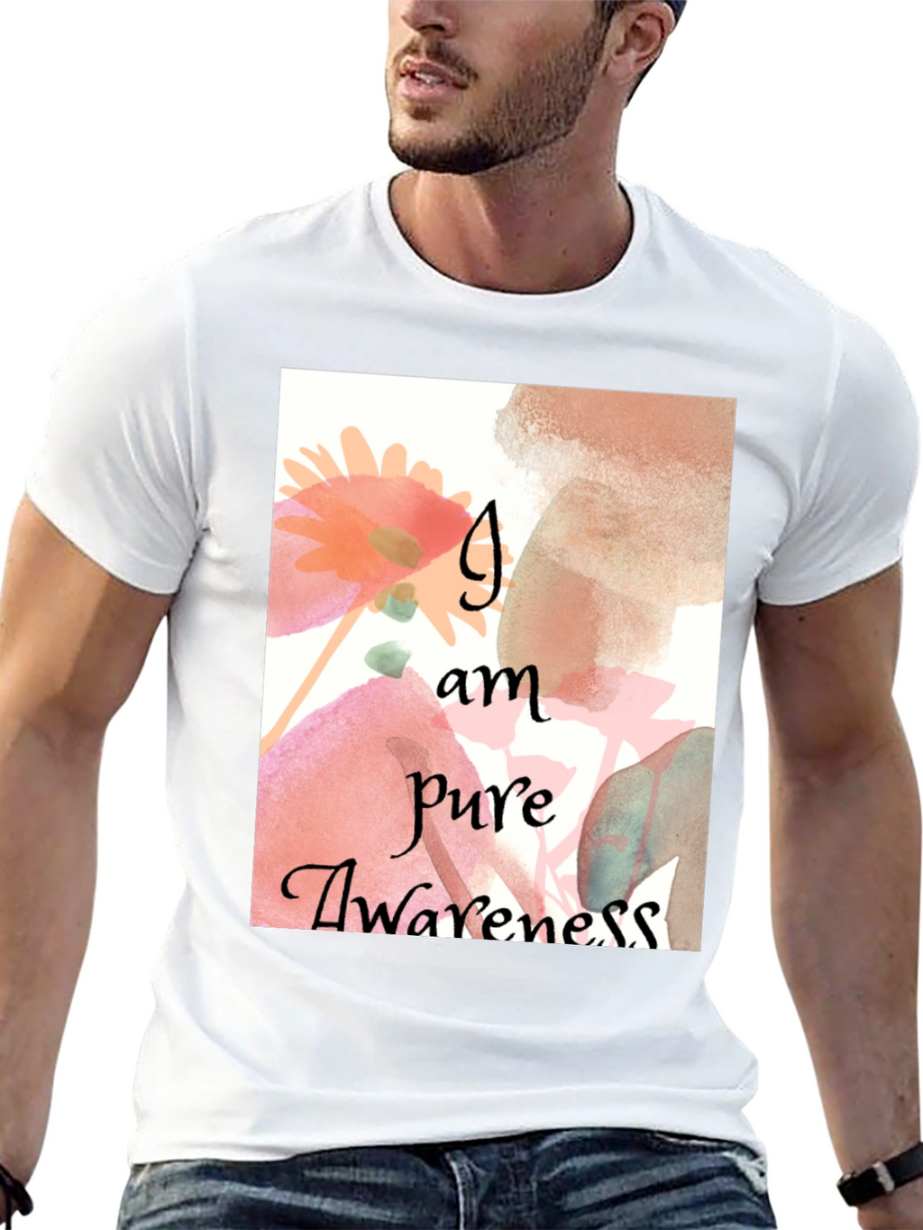 Pure Awareness Graphic Tee - Black Cotton Comfort