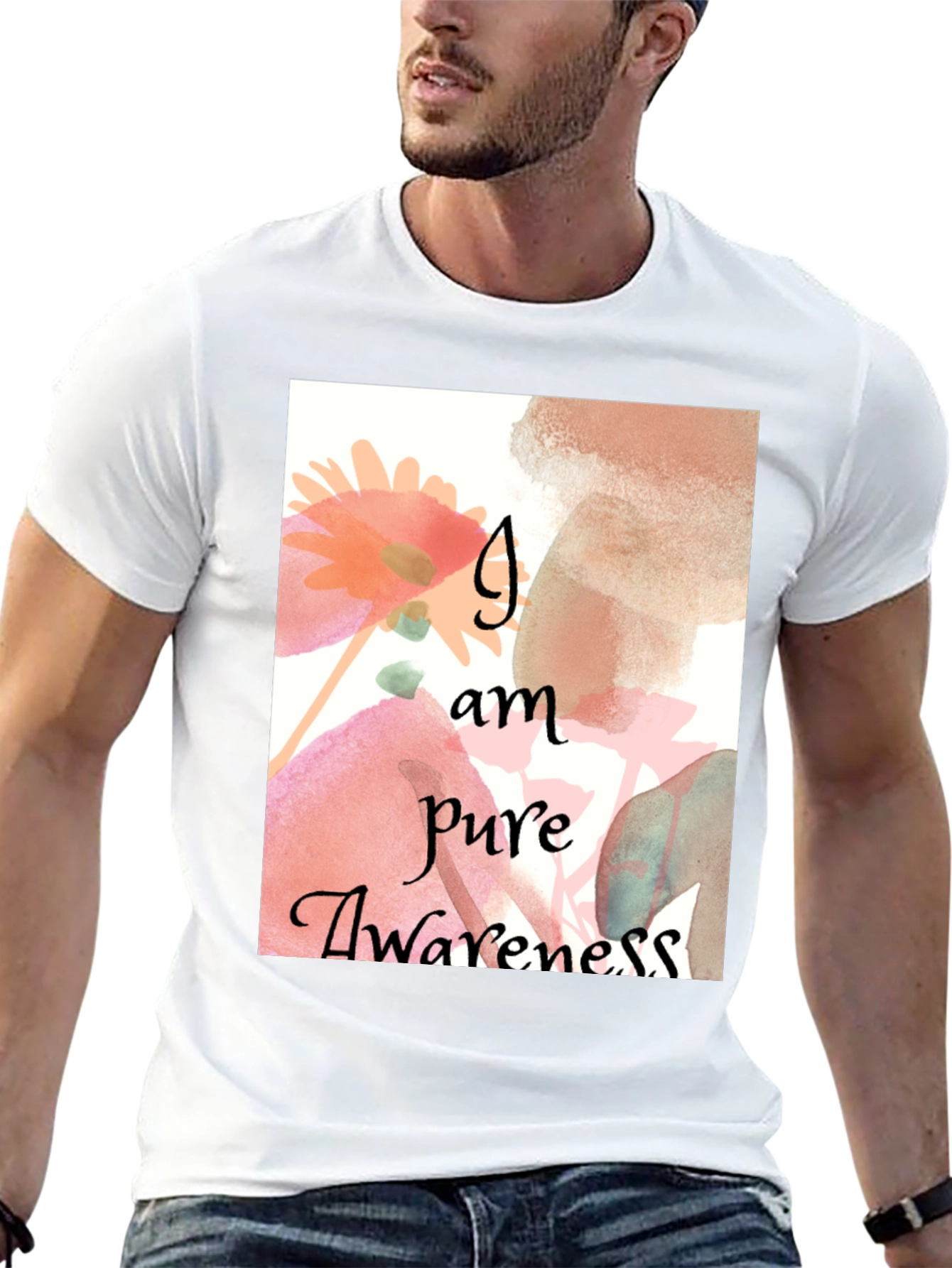 Pure Awareness Graphic Tee - Black Cotton Comfort