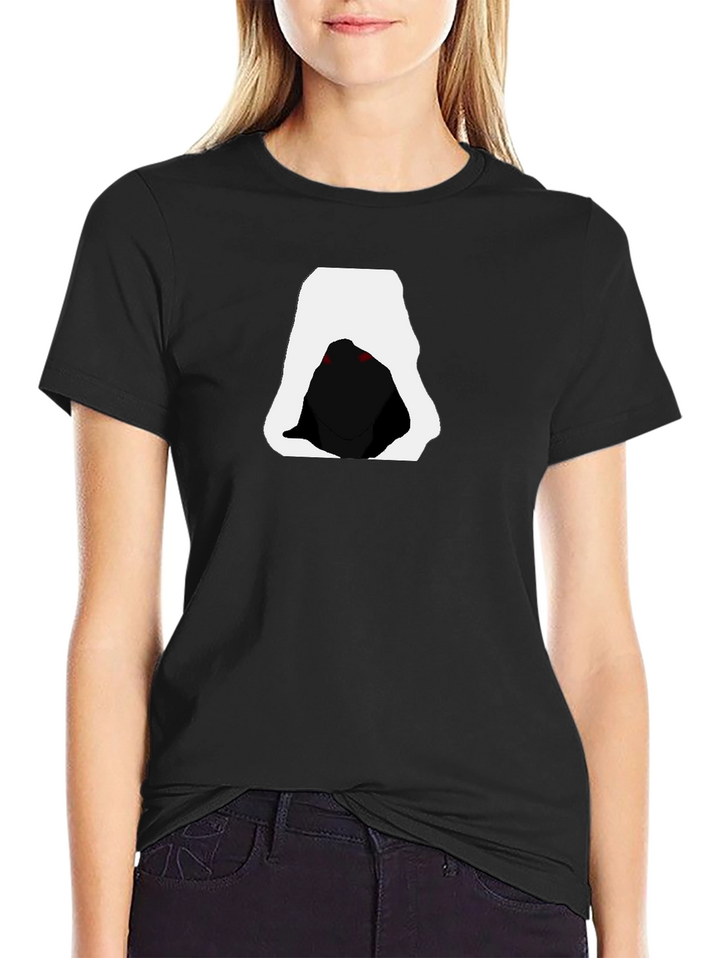 Hooded Figure Graphic Tee - Mens Black T-Shirt