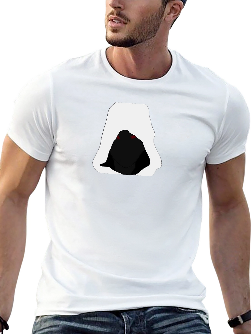 Hooded Figure Graphic Tee - Mens Black T-Shirt
