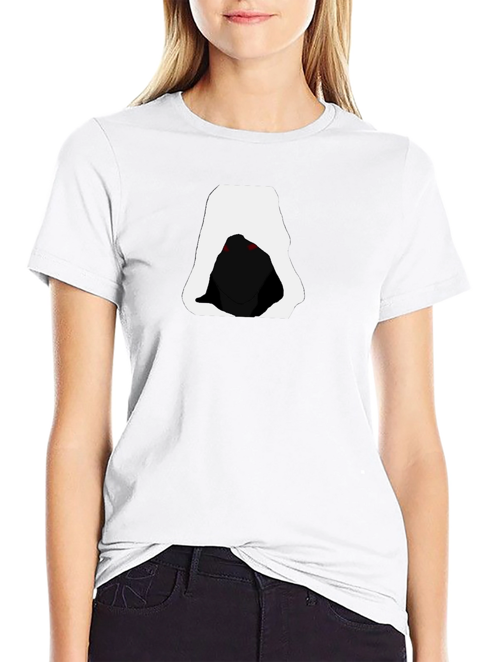 Hooded Figure Graphic Tee - Mens Black T-Shirt