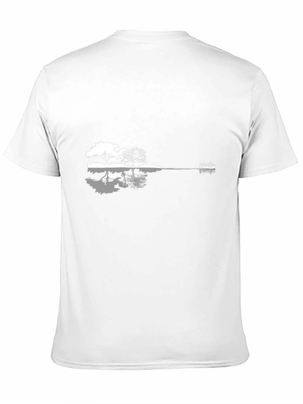 Guitar Landscape Graphic T-Shirt - Black Cotton Blend