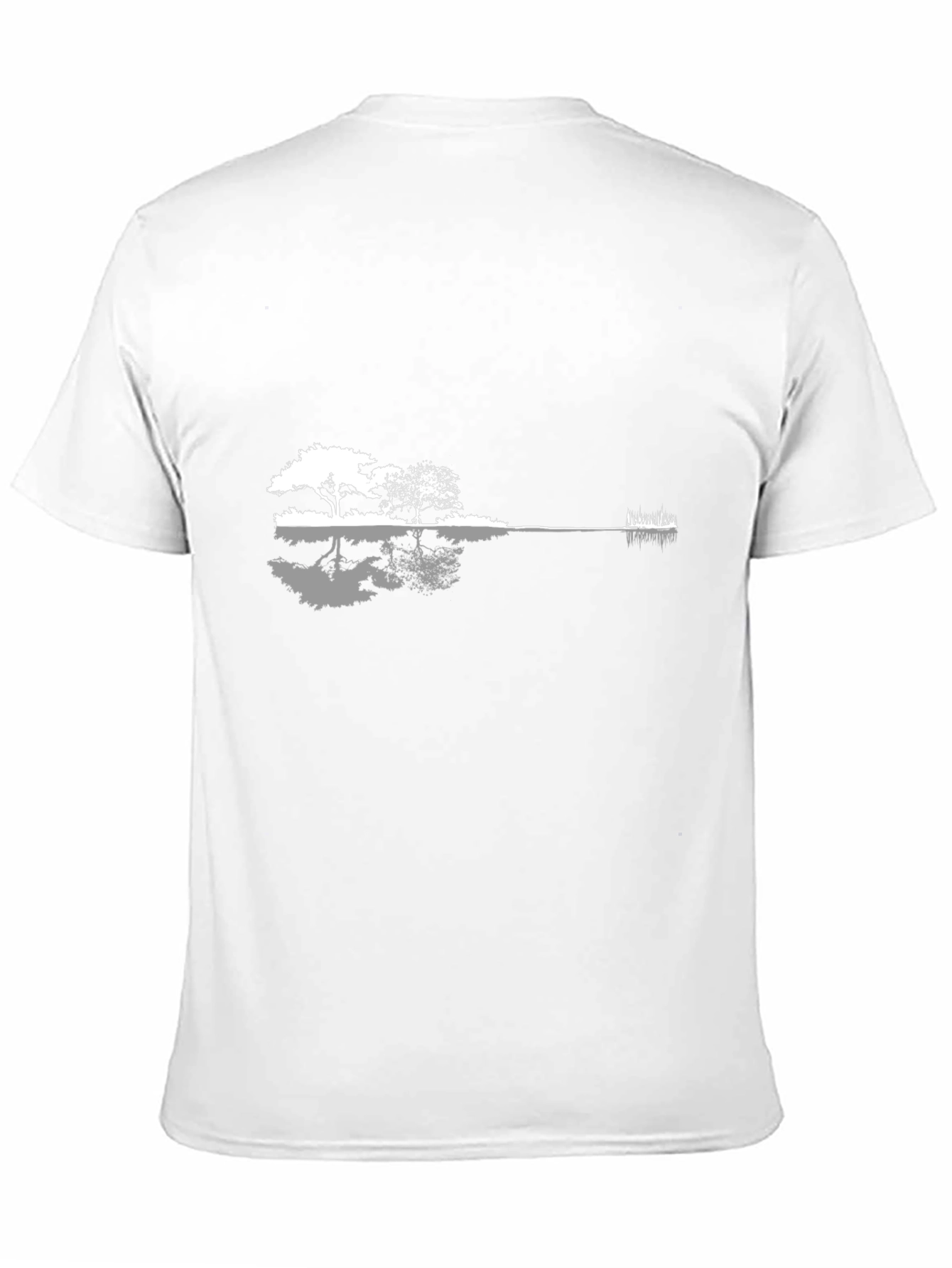 Guitar Landscape Graphic T-Shirt - Black Cotton Blend