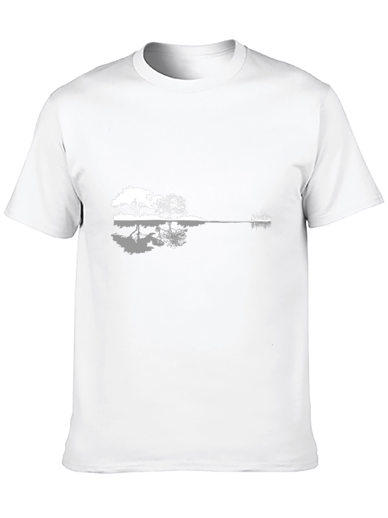 Guitar Landscape Graphic T-Shirt - Black Cotton Blend