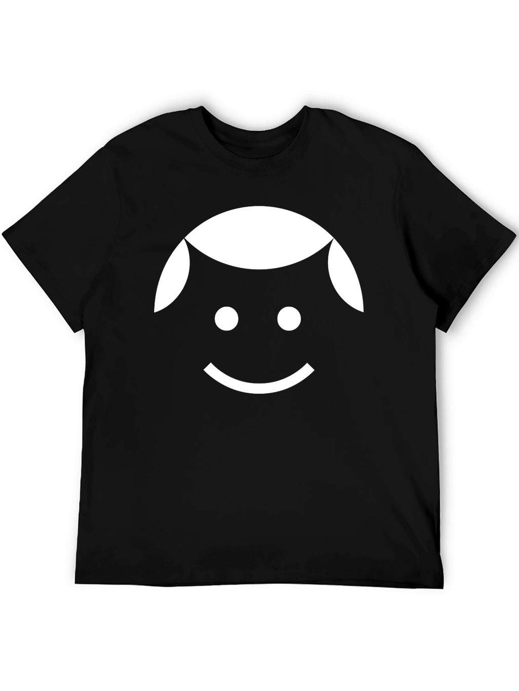 Minimalist Smiling Face Black T-Shirt