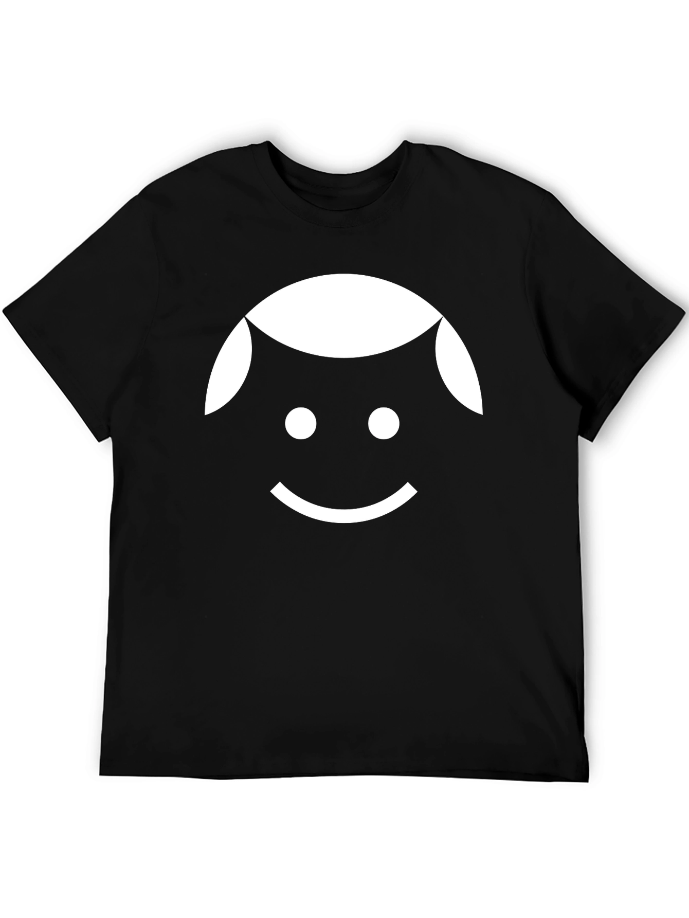 Minimalist Smiling Face Black T-Shirt
