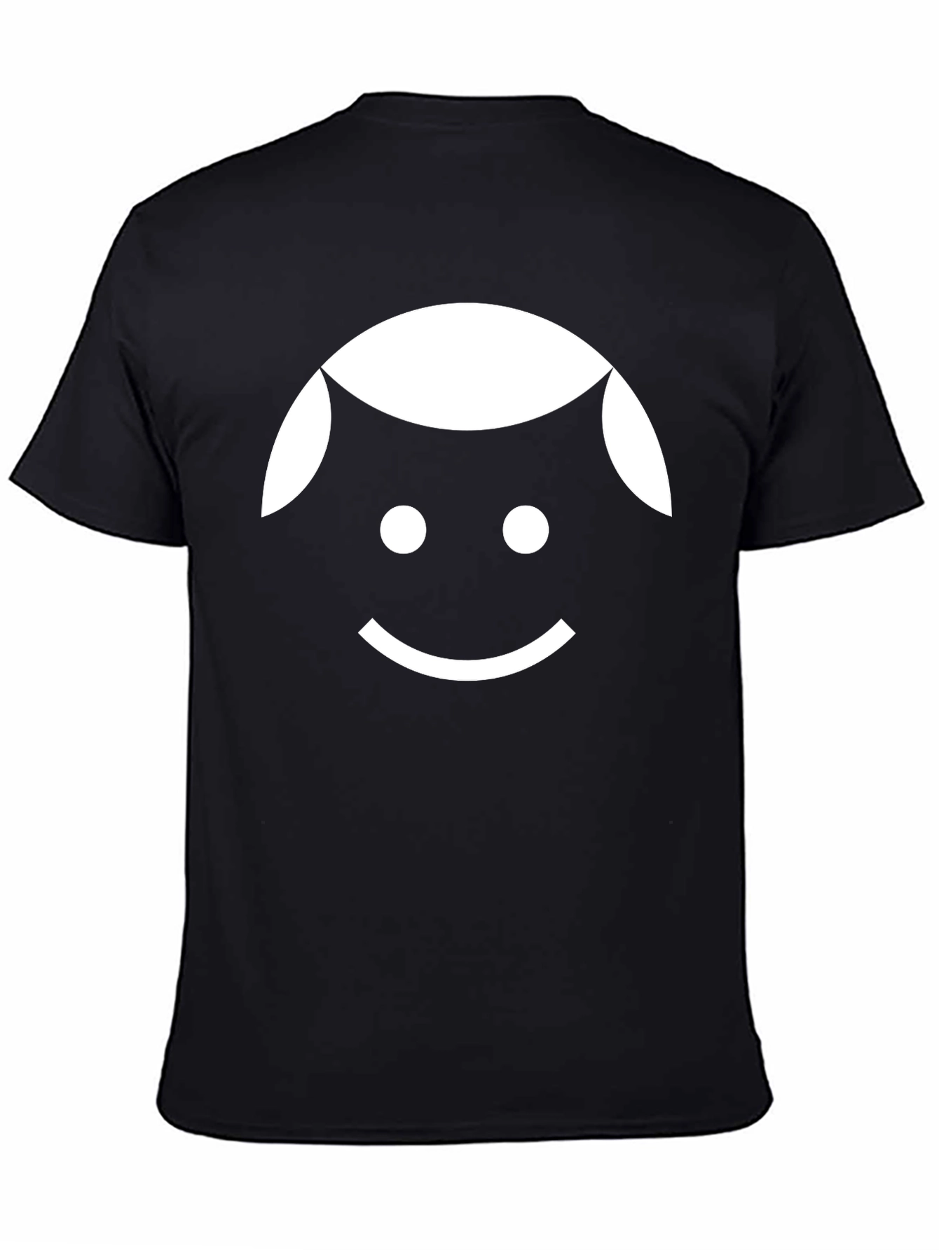 Minimalist Smiling Face Black T-Shirt