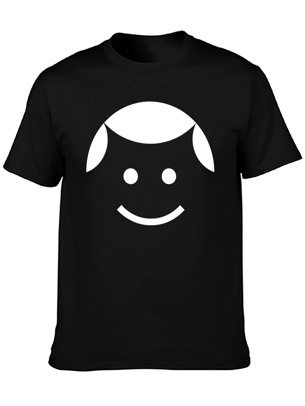 Minimalist Smiling Face Black T-Shirt