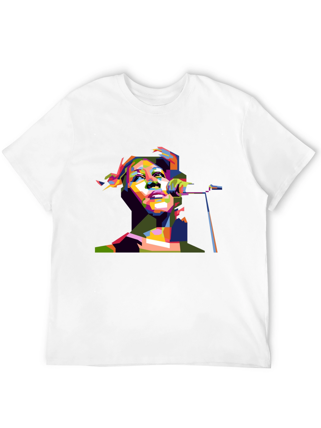 Pop Art Singer Graphic Black T-Shirt
