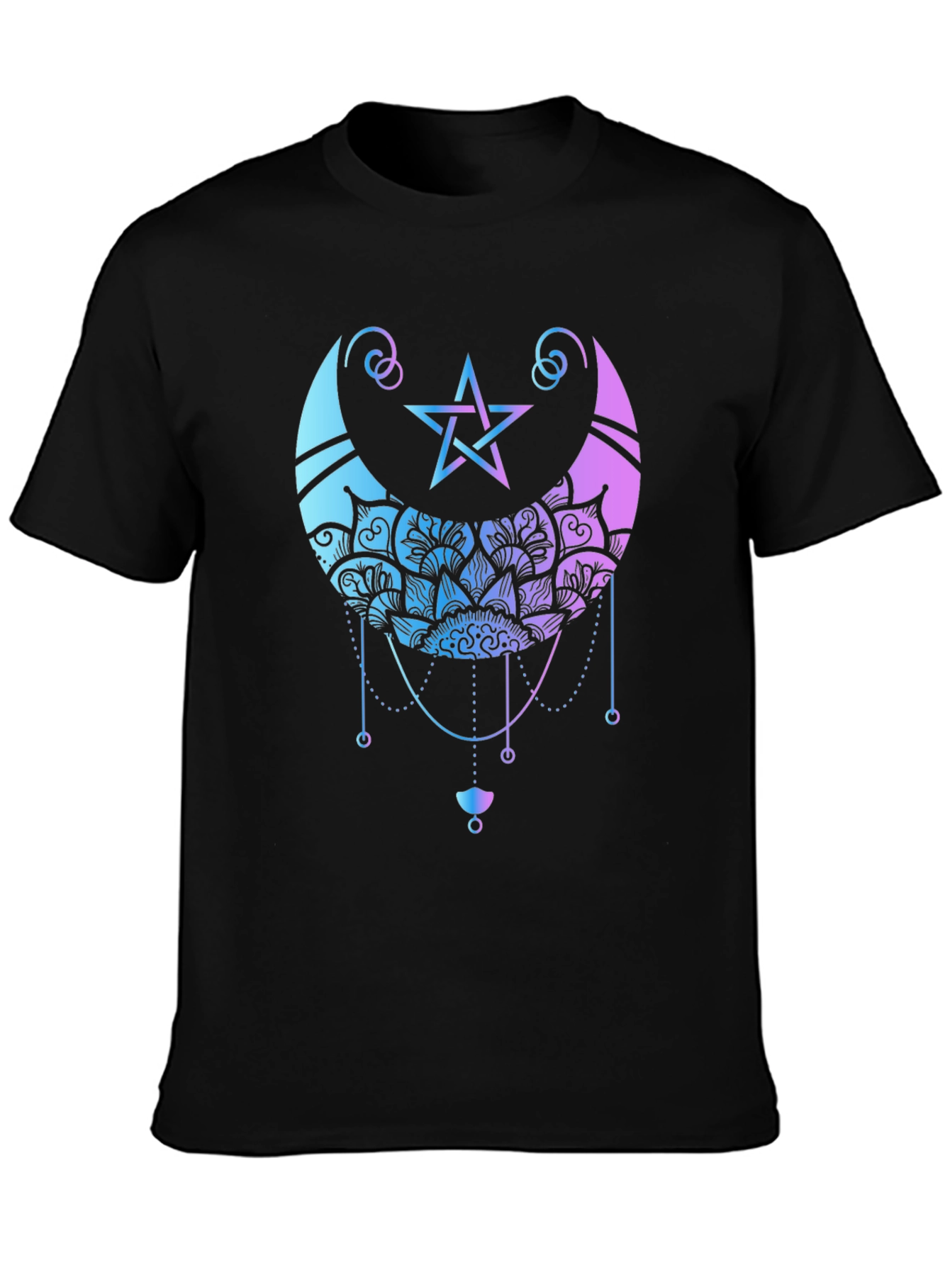 Mystic Moon Pentagram Graphic T-Shirt