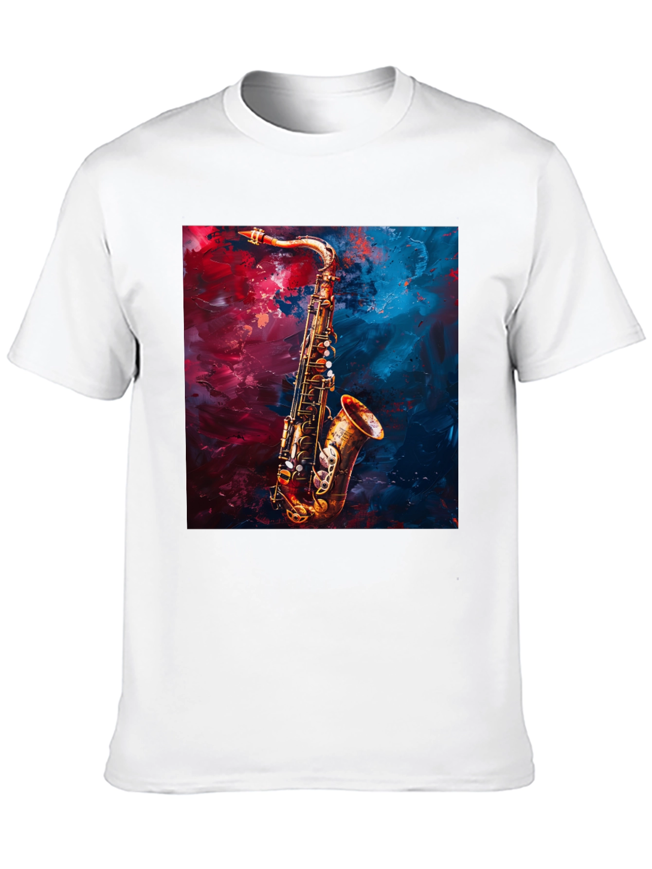 Saxophone Graphic Tee - Black Cotton Music Lover T-Shirt