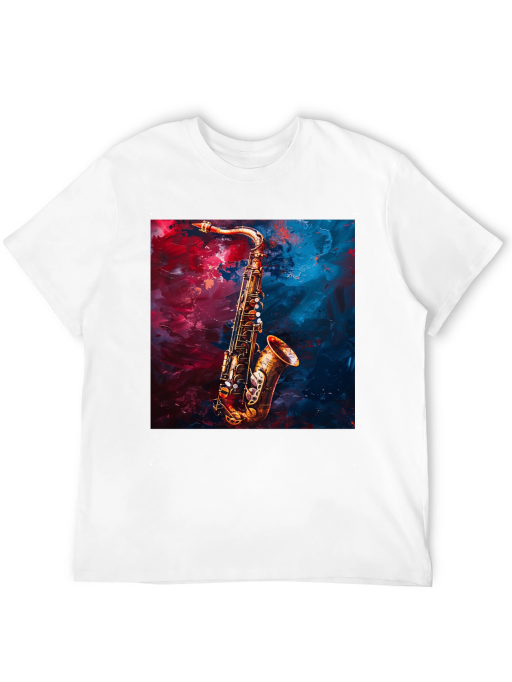 Saxophone Graphic Tee - Black Cotton Music Lover T-Shirt