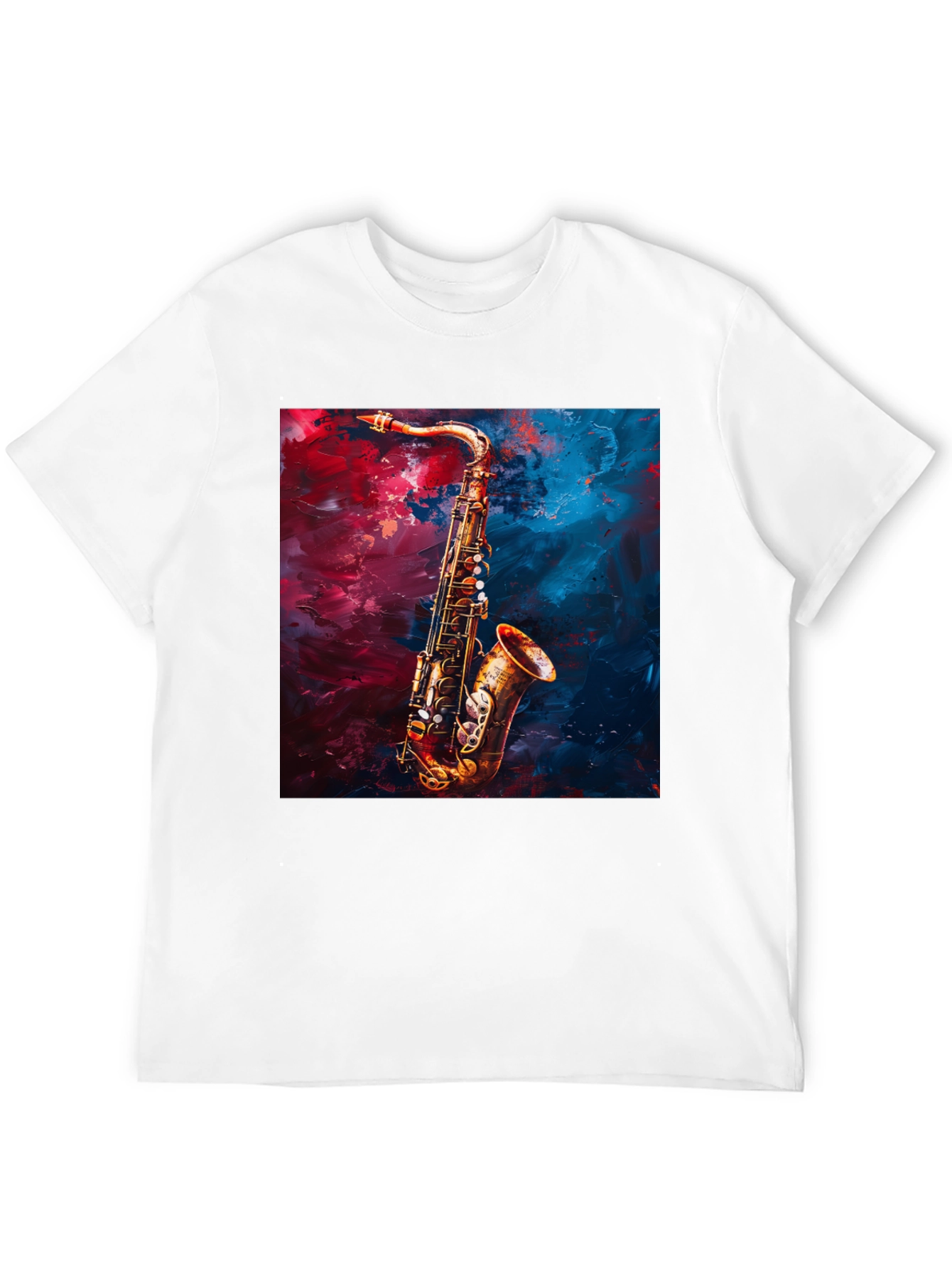 Saxophone Graphic Tee - Black Cotton Music Lover T-Shirt