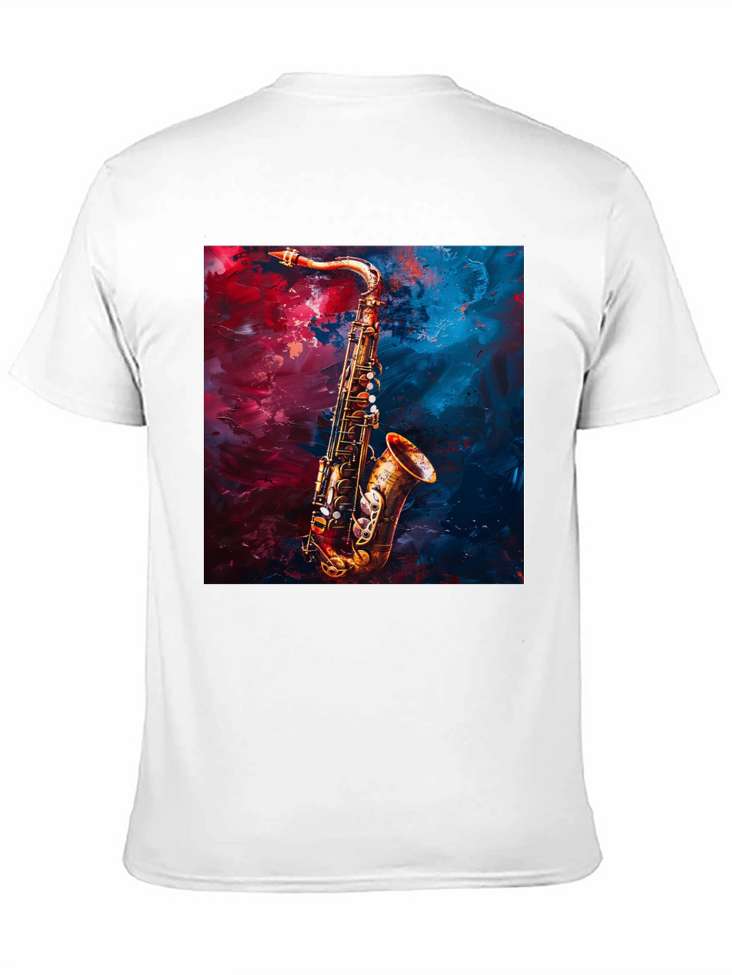 Saxophone Graphic Tee - Black Cotton Music Lover T-Shirt