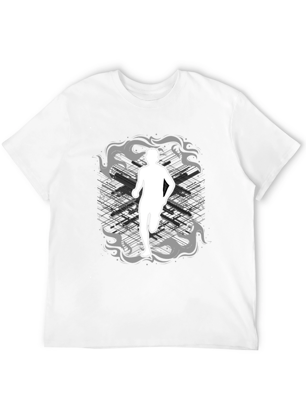 Runner Graphic Tee - Black Cotton Shirt