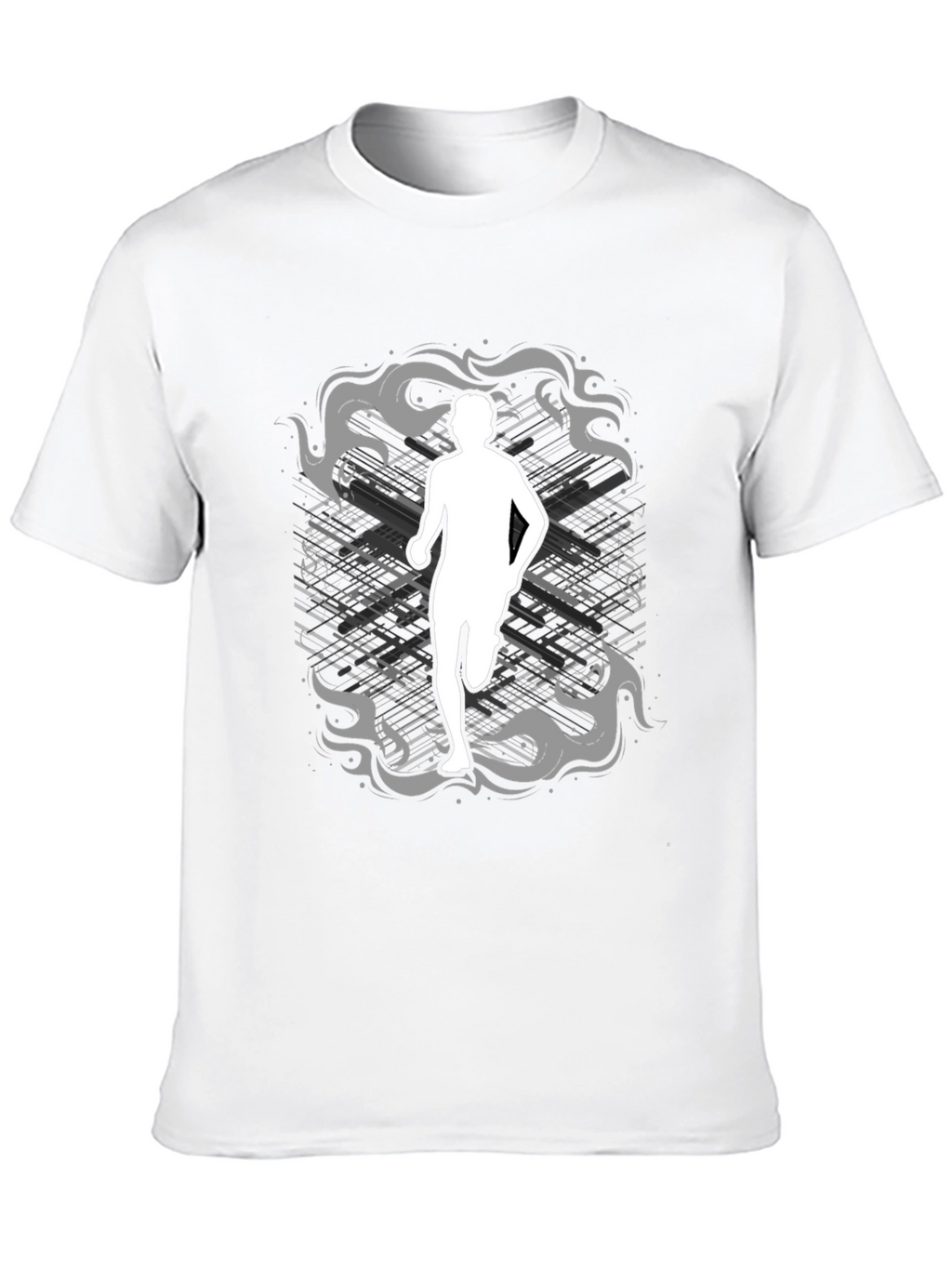 Runner Graphic Tee - Black Cotton Shirt
