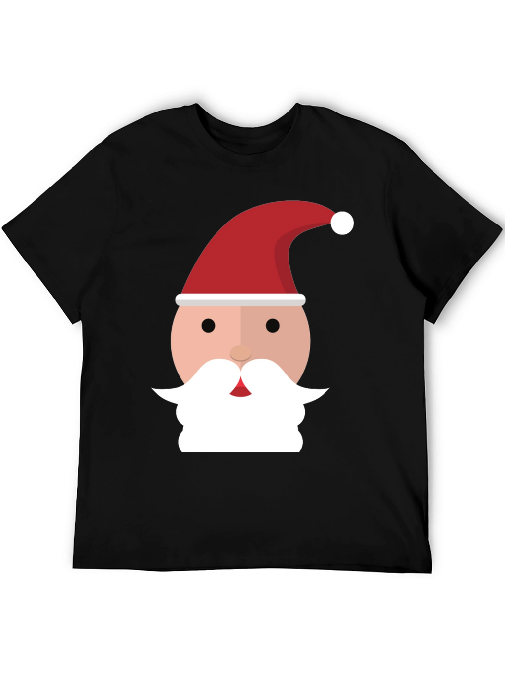 Santa Face Graphic Tee - Black Holiday Shirt