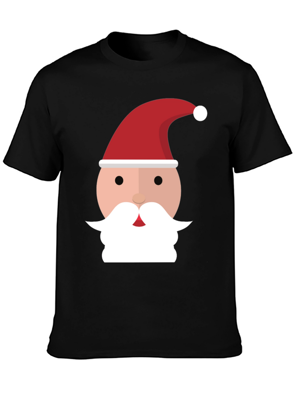 Santa Face Graphic Tee - Black Holiday Shirt