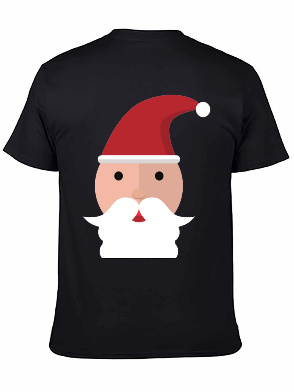 Santa Face Graphic Tee - Black Holiday Shirt