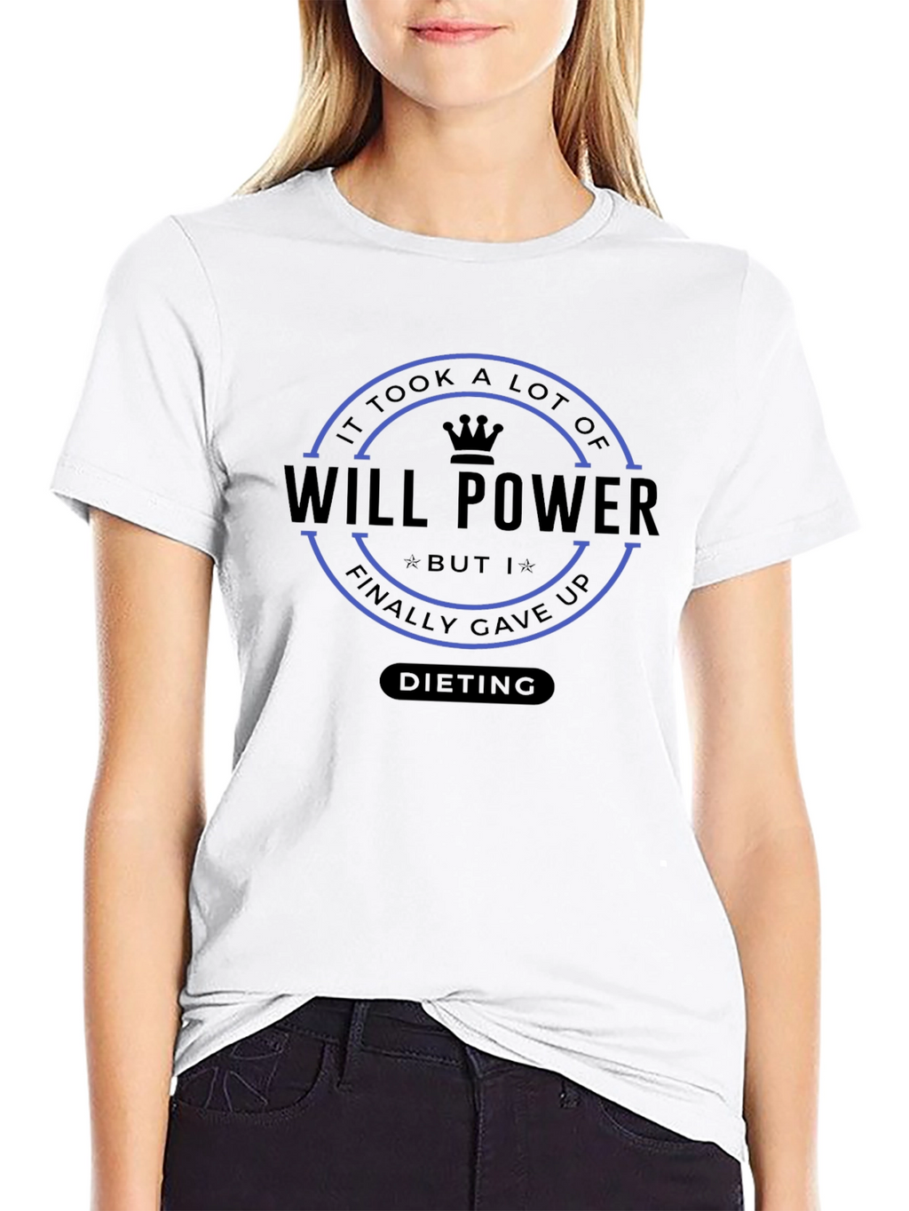 Will Power Dieting T-Shirt Funny Humor Graphic Tee