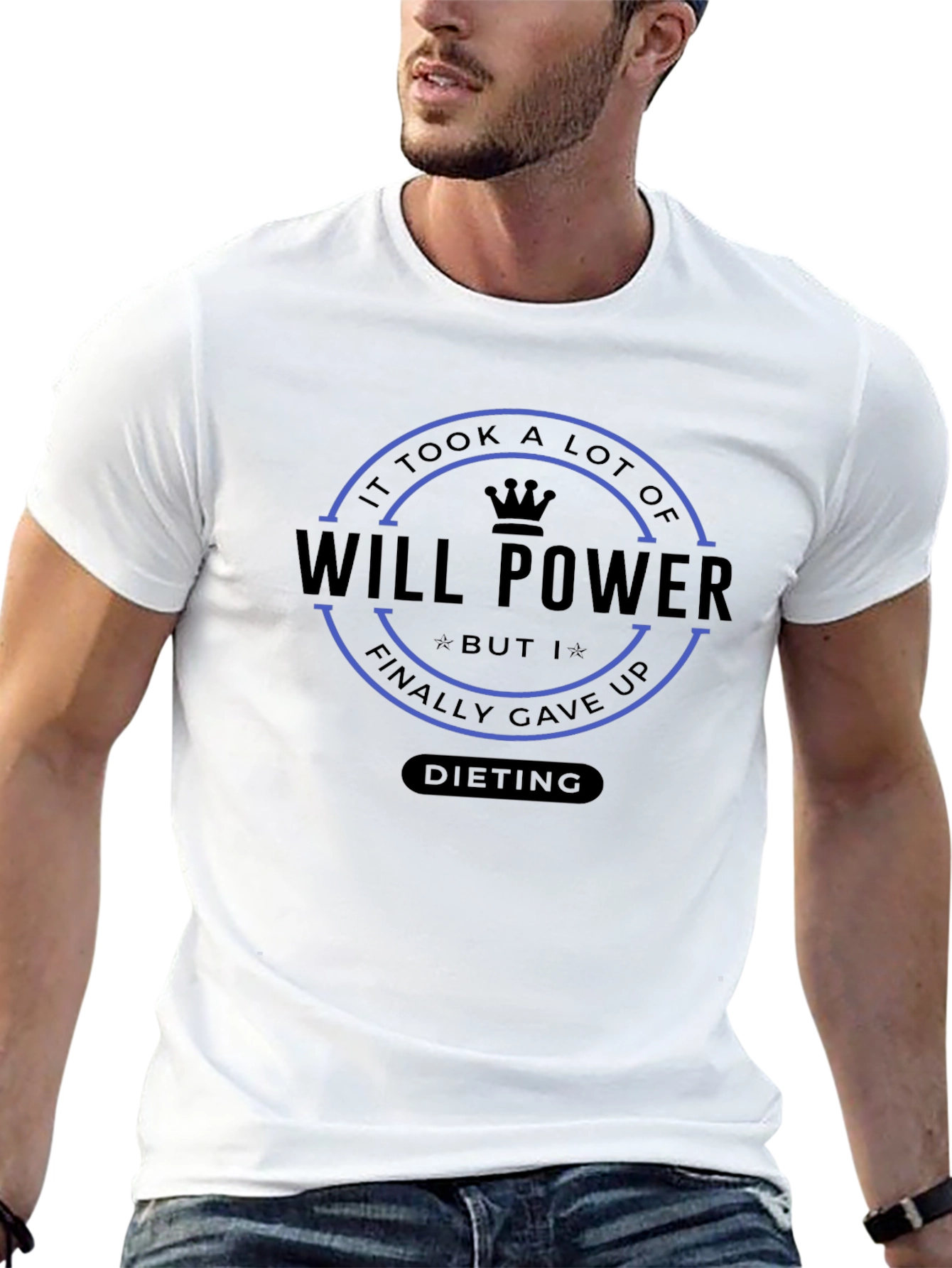 Will Power Dieting T-Shirt Funny Humor Graphic Tee