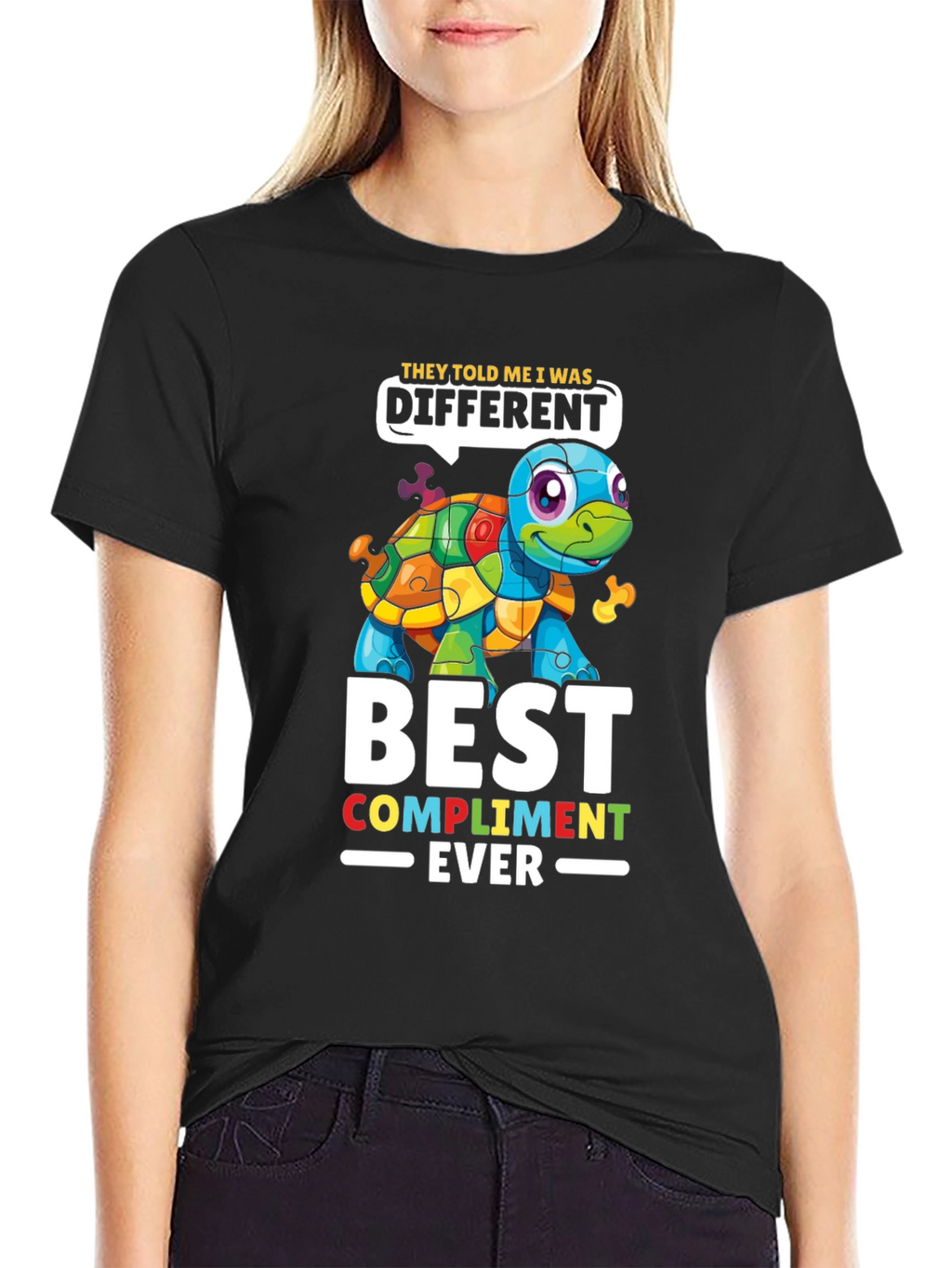 Autism Awareness Puzzle Turtle T-Shirt