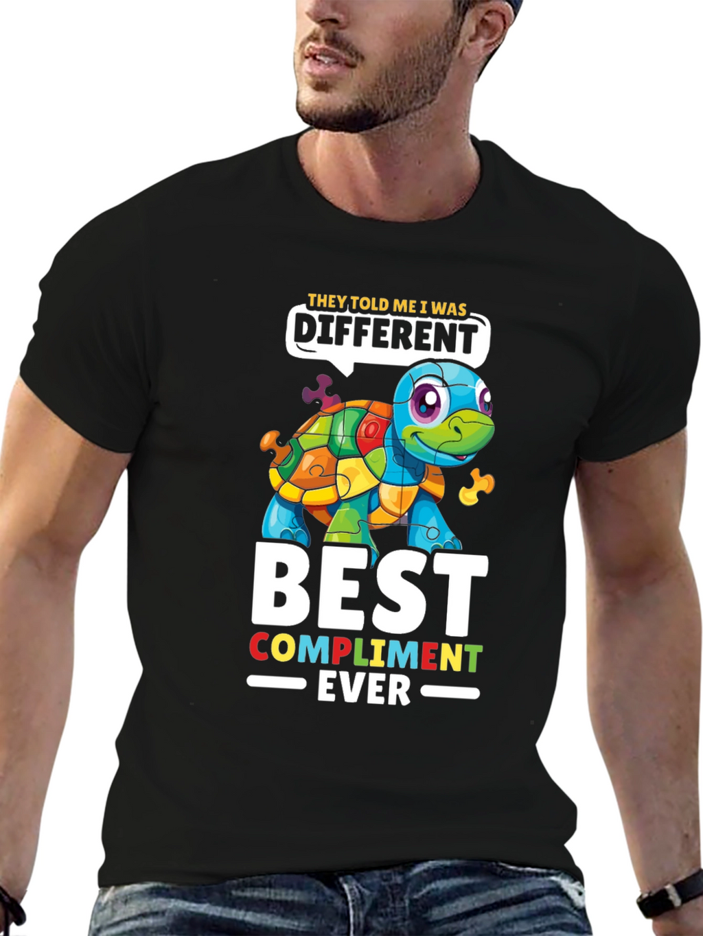 Autism Awareness Puzzle Turtle T-Shirt