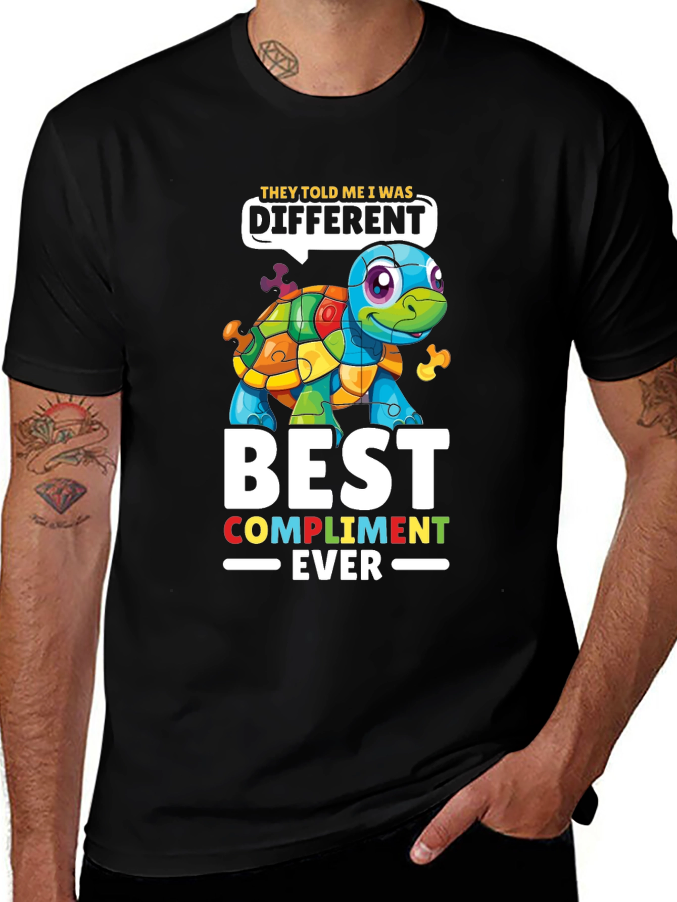 Autism Awareness Puzzle Turtle T-Shirt