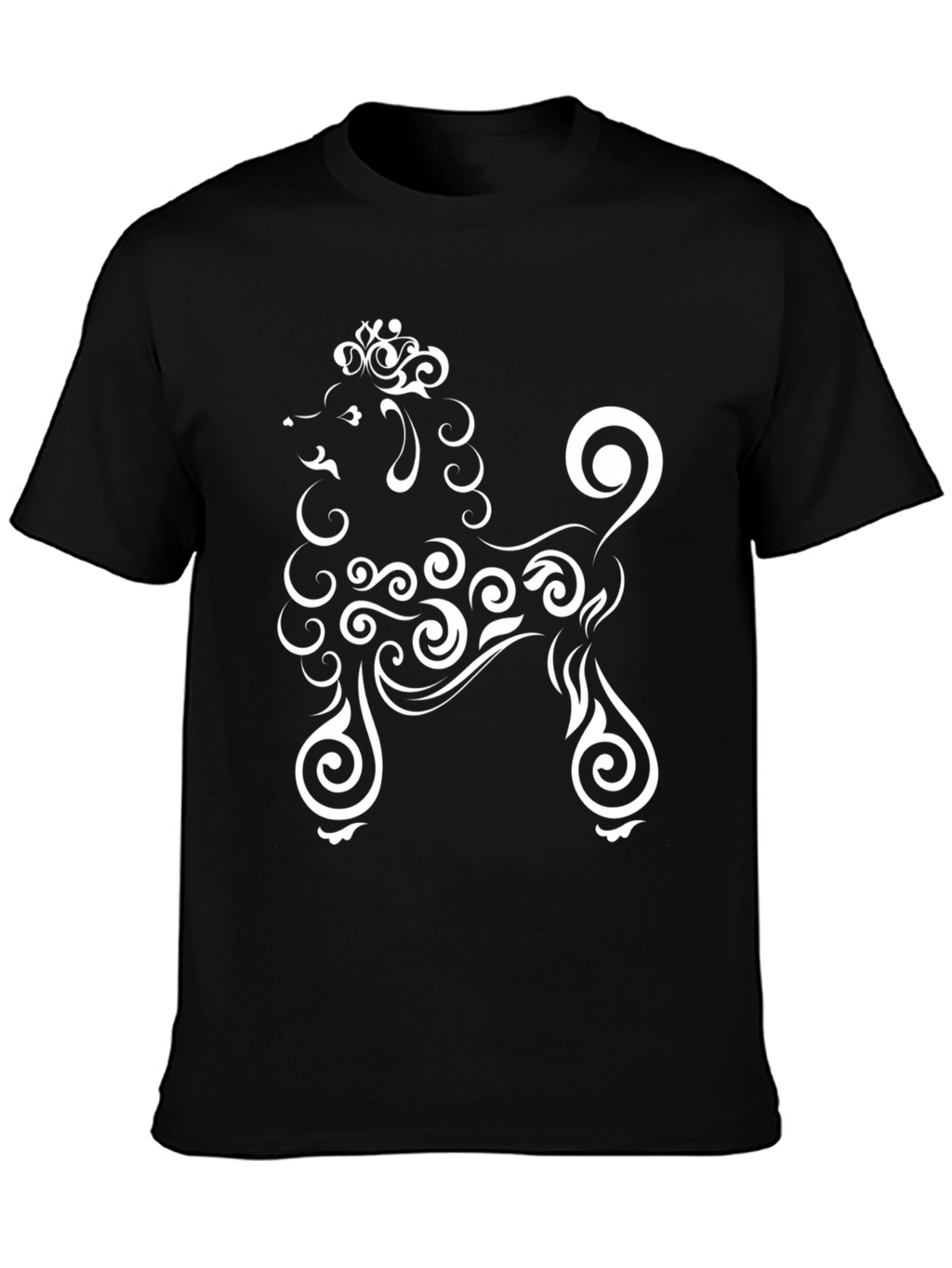 Stylish Black T-Shirt with Poodle Design