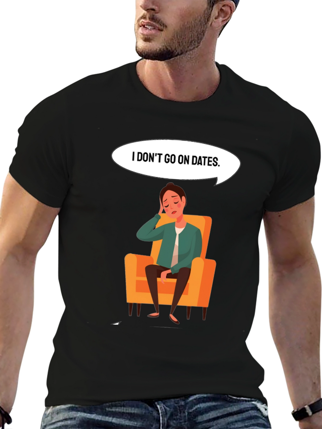 Mens I Dont Go On Dates Graphic Tee