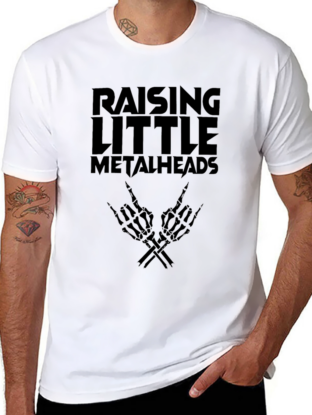 Raising Little Metalheads Black Graphic T-Shirt