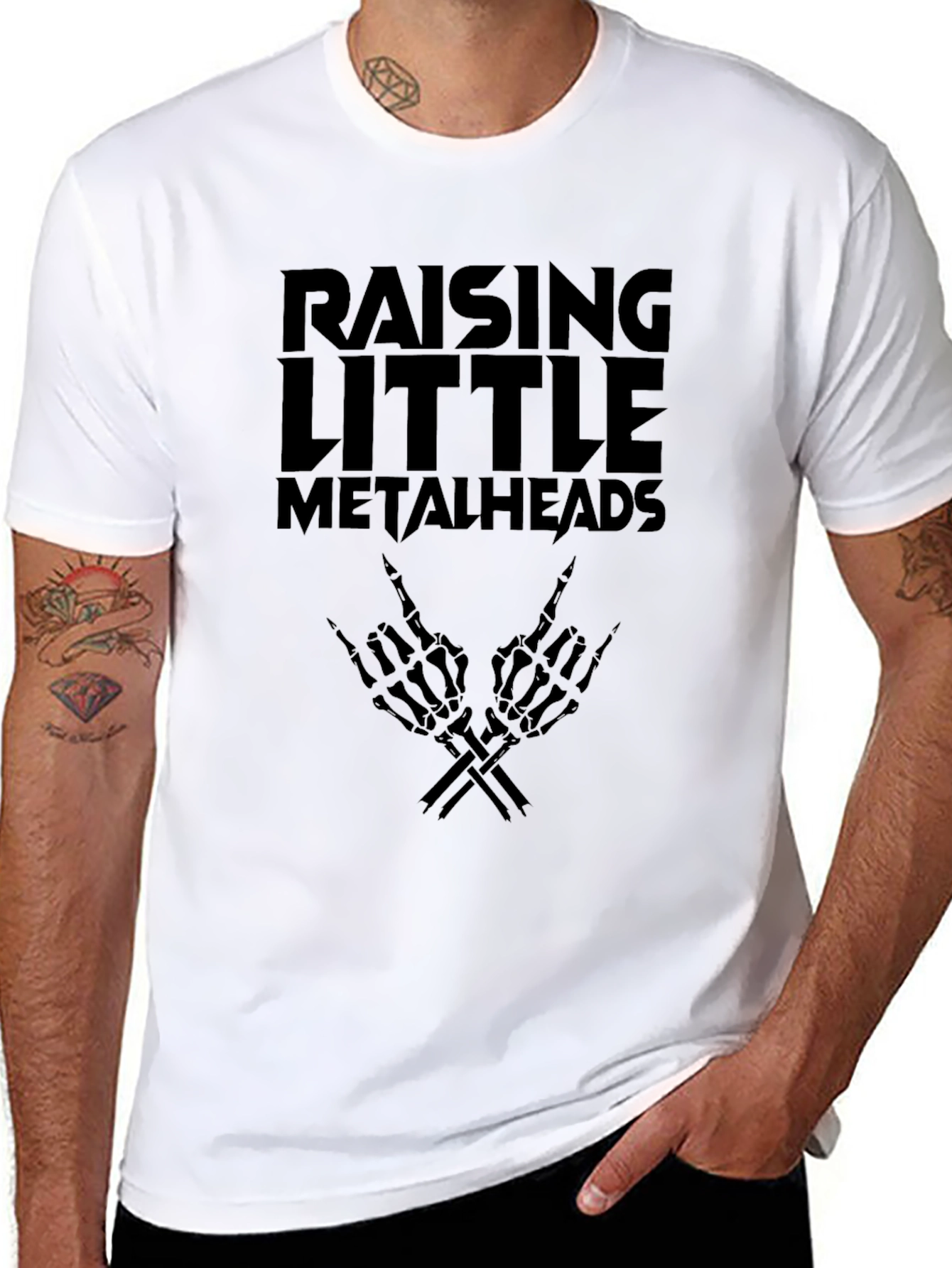 Raising Little Metalheads Black Graphic T-Shirt