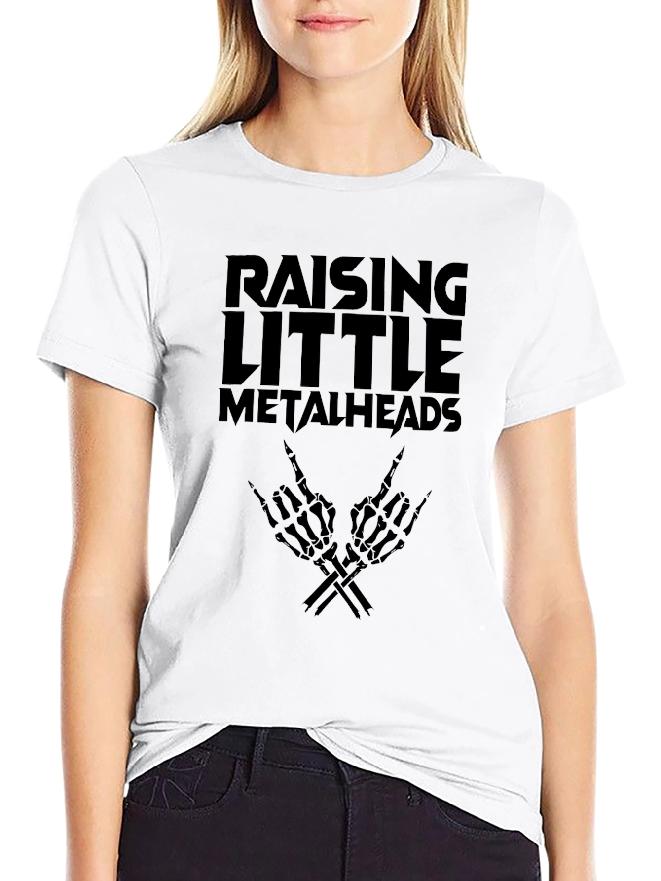Raising Little Metalheads Black Graphic T-Shirt