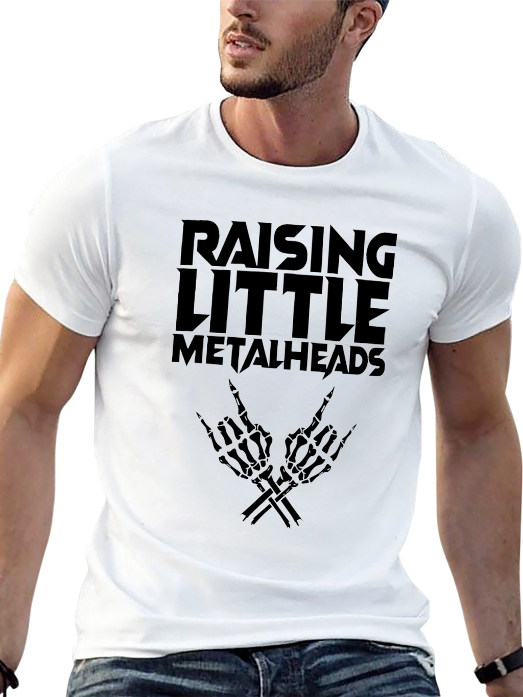 Raising Little Metalheads Black Graphic T-Shirt