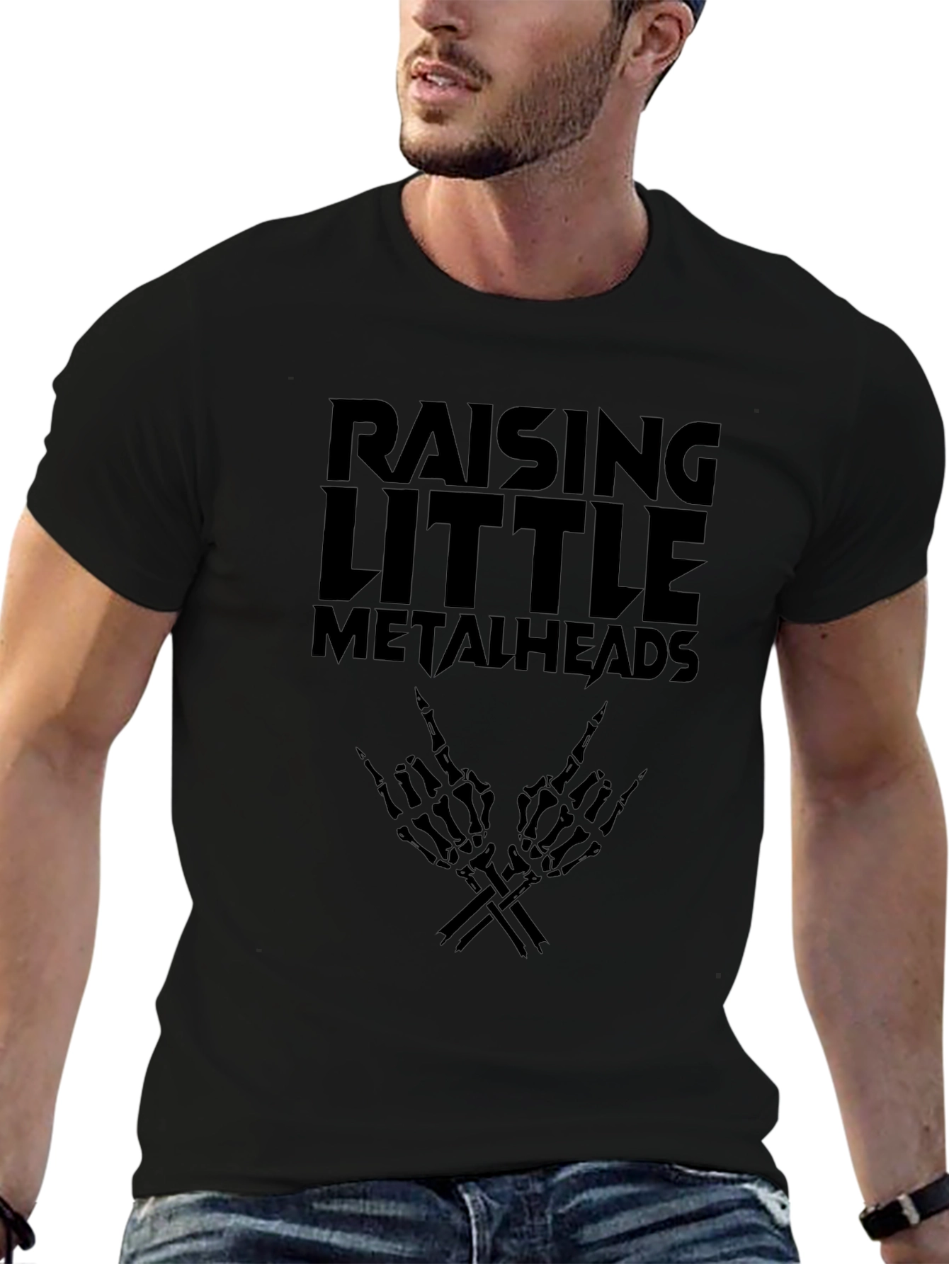 Raising Little Metalheads Black Graphic T-Shirt